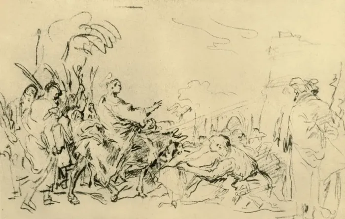 Framed Print : Christs entry into Jerusalem, c1759, (1928). Artist: Giovanni Domenico Tiepolo