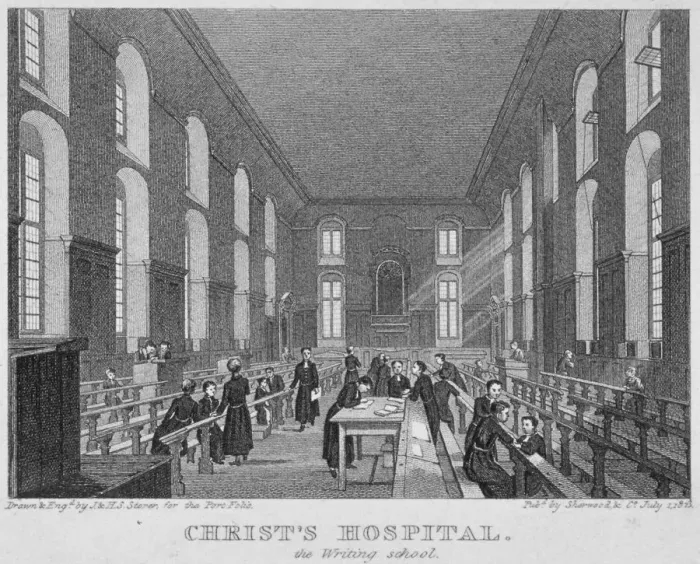 Framed Print : Christs Hospital, City of London, 1823. Artist: James Sargant Storer Framed Print : Christs Hospital, City of London, 1823. Artist: James Sargant Storer