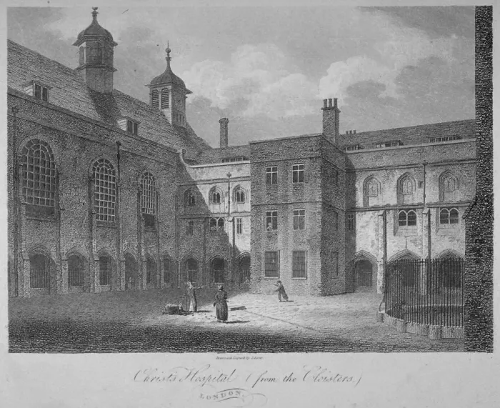 Framed Print : Christs Hospital from the cloisters, City of London, 1805. Artist: James Sargant Storer Framed Print : Christs Hospital from the cloisters, City of London, 1805. Artist: James Sargant Storer