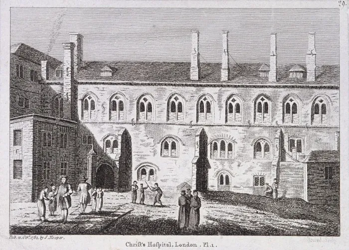 Framed Print : Christs Hospital, London, 1784. Artist: James Record Framed Print : Christs Hospital, London, 1784. Artist: James Record