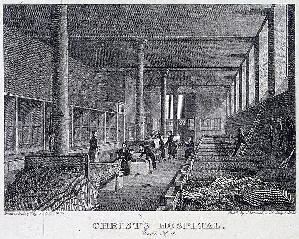 Christs Hospital, London, 1823. Artist: Henry Sargant Storer