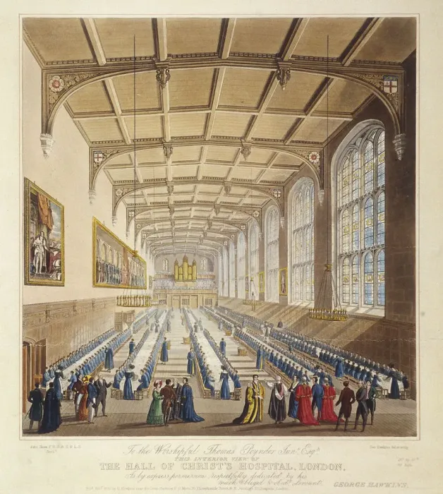 Framed Print : Christs Hospital, London, 1830. Artist: George Hawkins Framed Print : Christs Hospital, London, 1830. Artist: George Hawkins
