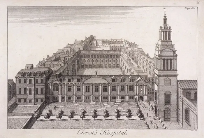 Framed Print : Christs Hospital, London, c1740. Artist: William Henry Toms Framed Print : Christs Hospital, London, c1740. Artist: William Henry Toms