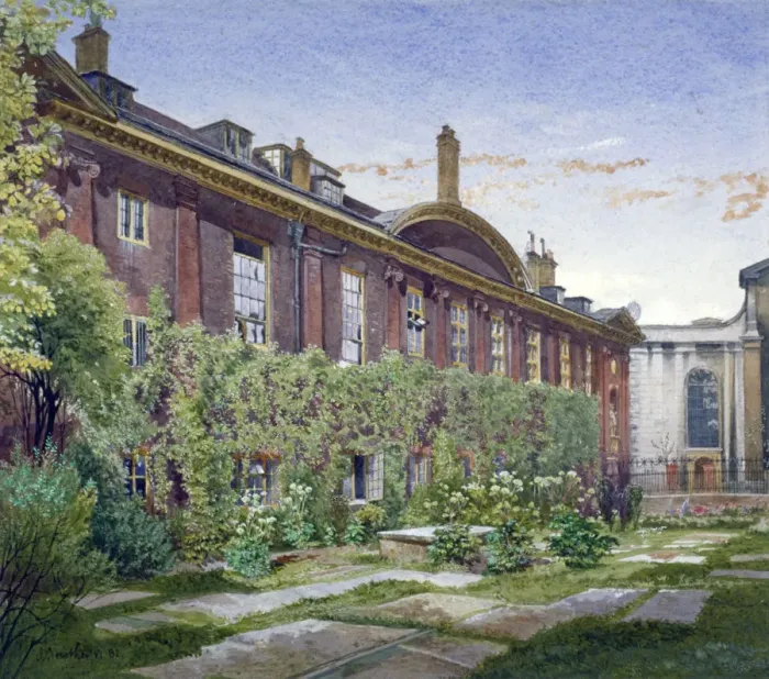Framed Print : Christs Hospital, Newgate Street, City of London, 1881. Artist: John Crowther Framed Print : Christs Hospital, Newgate Street, City of London, 1881. Artist: John Crowther