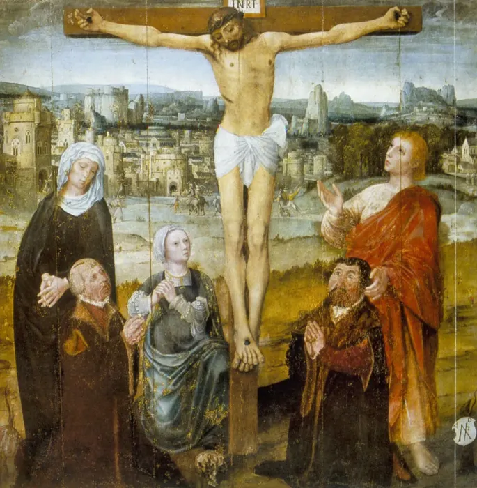 Framed Print : Christs Passion, detail from the altarpiece of St Antony, 16th century Framed Print : Christs Passion, detail from the altarpiece of St Antony, 16th century