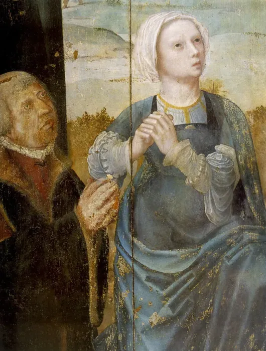 Framed Print : Christs Passion, detail from the altarpiece of St Antony, 16th century