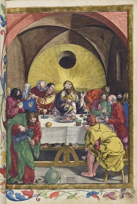 Framed Print : Christ's Last Supper with his disciples. From the Great Passion (Passio domini nostri Jesu), 1511. Creator: Dürer, Albrecht (1471-1528) Framed Print : Christ's Last Supper with his disciples. From the Great Passion (Passio domini nostri Jesu), 1511. Creator: Dürer, Albrecht (1471-1528)