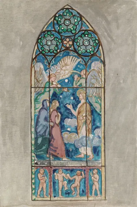 Framed Print : Christus Resurrexit, sketch for a stained glass window in Pori Church, 1924. Creator: Magnus Enckell Framed Print : Christus Resurrexit, sketch for a stained glass window in Pori Church, 1924. Creator: Magnus Enckell
