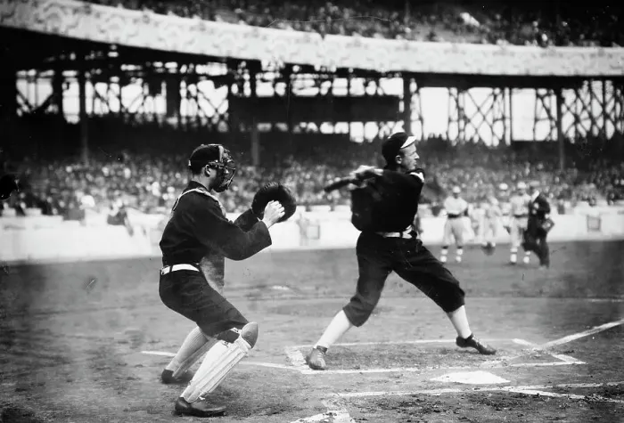 Framed Print : Christy Mathewson, New York, NL - World Series batting practice (baseball), 1911. Creator: Bain News Service Framed Print : Christy Mathewson, New York, NL - World Series batting practice (baseball), 1911. Creator: Bain News Service