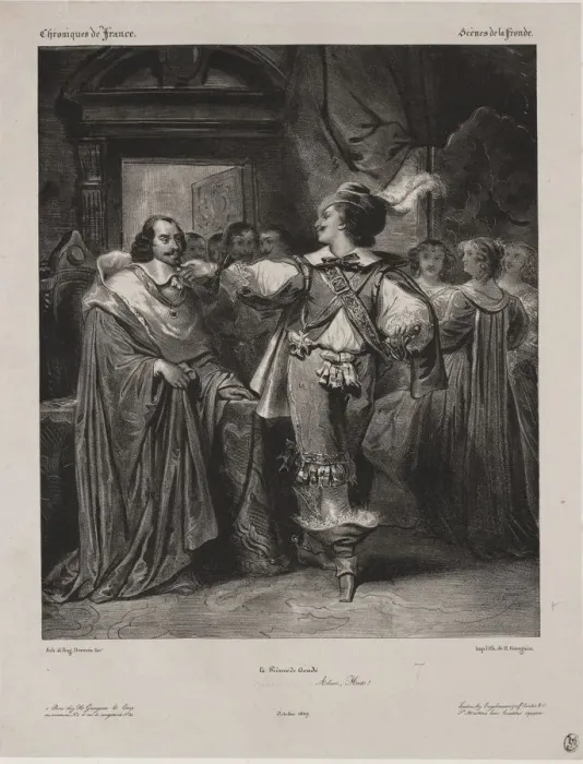 Framed Print : Chronicles of France: Scene of the Fronde - The Prince of Conde, 1829. Creator Framed Print : Chronicles of France: Scene of the Fronde - The Prince of Conde, 1829. Creator