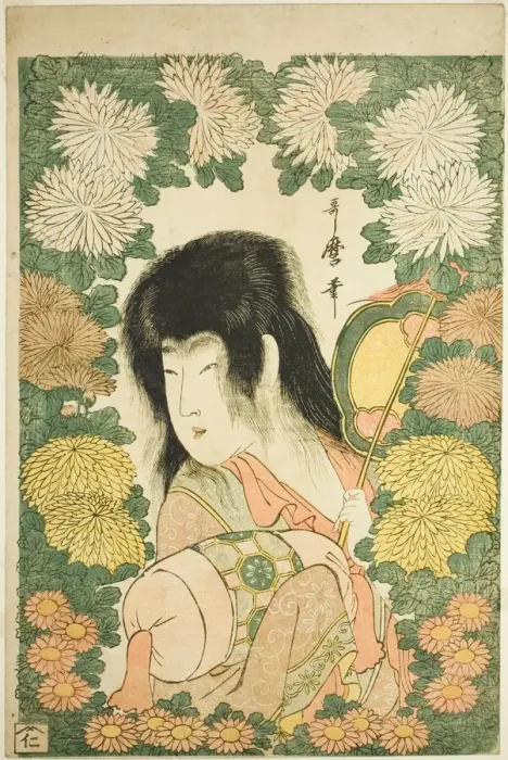 Framed Print : Chrysanthemum Boy, Japan, c. 1801 / 02. Creator: Kitagawa Utamaro Framed Print : Chrysanthemum Boy, Japan, c. 1801 / 02. Creator: Kitagawa Utamaro