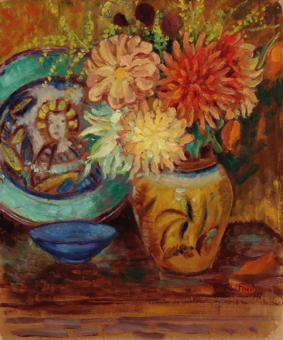 Framed Print : Chrysanthemums, 1927. Creator: Alfred William Finch Framed Print : Chrysanthemums, 1927. Creator: Alfred William Finch