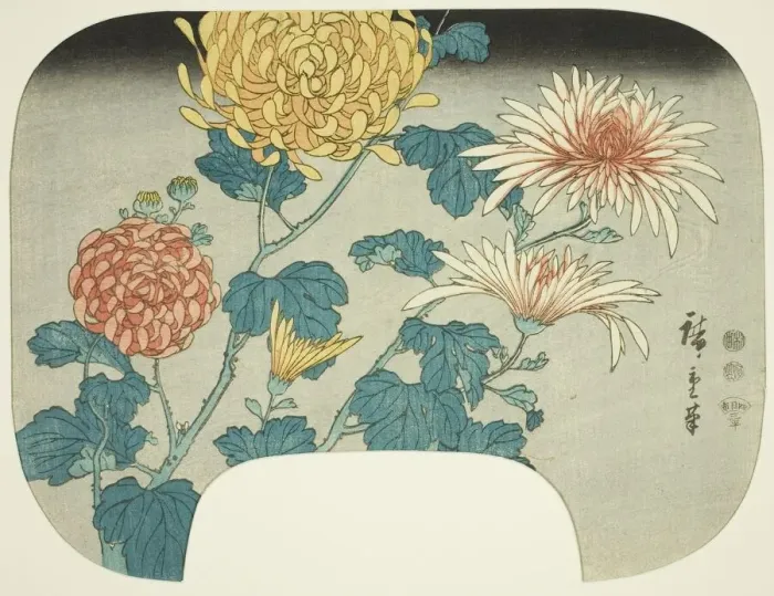 Framed Print : Chrysanthemums, c. 1840s. Creator: Ando Hiroshige Framed Print : Chrysanthemums, c. 1840s. Creator: Ando Hiroshige