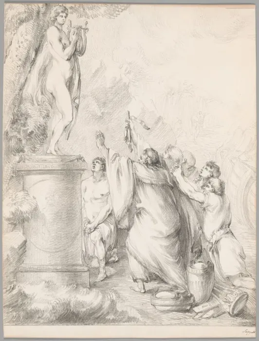 Framed Print : Chryses Imploring the Help of Apollo, from Iliad, Book I, 1765 / 66. Creator: Johan Tobias Sergel Framed Print : Chryses Imploring the Help of Apollo, from Iliad, Book I, 1765 / 66. Creator: Johan Tobias Sergel