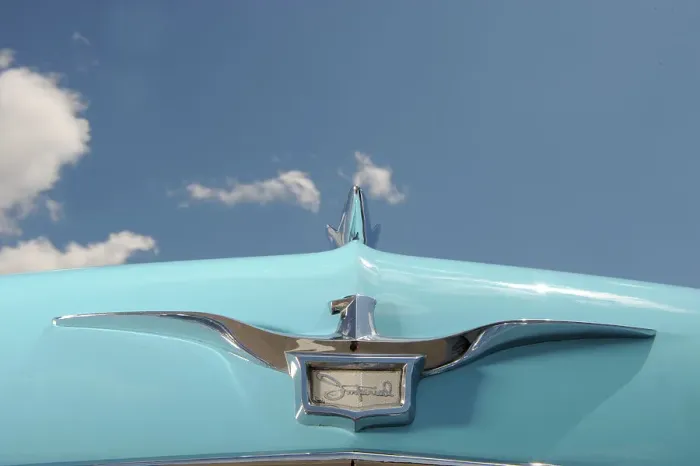 Framed Print : Chrysler Imperial 1957 ex Howard Hughes. Artist: Simon Clay Framed Print : Chrysler Imperial 1957 ex Howard Hughes. Artist: Simon Clay