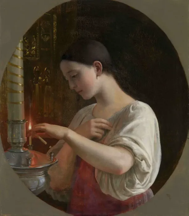 Framed Print : In the Church, 1860s. Artist: Gribkov, Sergei Ivanovich (1820-1893) Framed Print : In the Church, 1860s. Artist: Gribkov, Sergei Ivanovich (1820-1893)