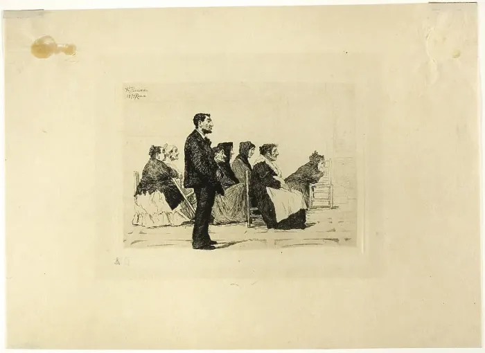 Framed Print : In church, 1875. Creator: Antonio Piccinni Framed Print : In church, 1875. Creator: Antonio Piccinni