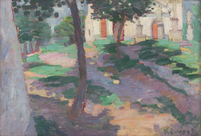 Framed Print : By the church, 1912. Creator: Konstantin Kovari-Kacmarik Framed Print : By the church, 1912. Creator: Konstantin Kovari-Kacmarik