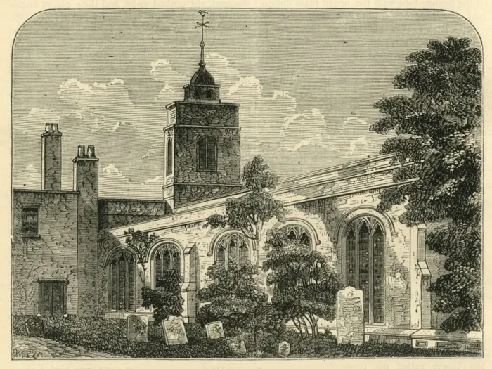 Framed Print : The Church of Allhallows, Barking, in 1750, (c1872). Creator: Unknown Framed Print : The Church of Allhallows, Barking, in 1750, (c1872). Creator: Unknown