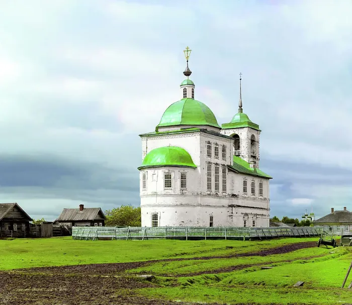 Framed Print : Church of the Ascension [Belozersk, Russian Empire], 1909. Creator: Sergey Mikhaylovich Prokudin-Gorsky