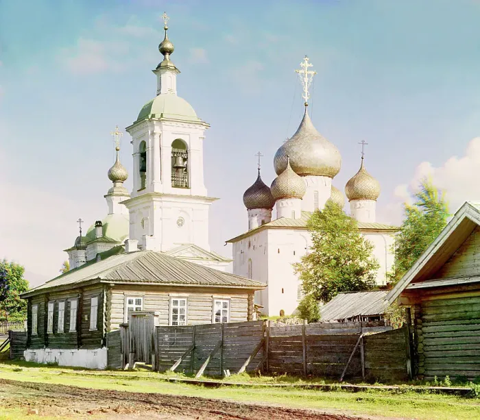 Framed Print : Church of the Assumption of the Mother of God [Belozersk, Russian Empire], 1909. Creator: Sergey Mikhaylovich Prokudin-Gorsky