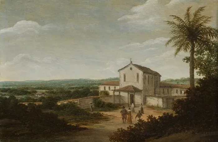 Framed Print : Church Building in Brazil, 1675-1680. Creator: Frans Post Framed Print : Church Building in Brazil, 1675-1680. Creator: Frans Post
