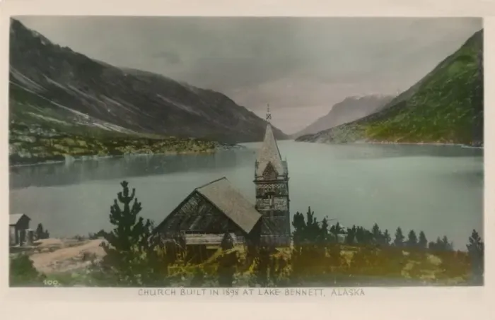 Framed Print : Church Built in 1898 at Lake Bennett, Alaska, c1910 Framed Print : Church Built in 1898 at Lake Bennett, Alaska, c1910