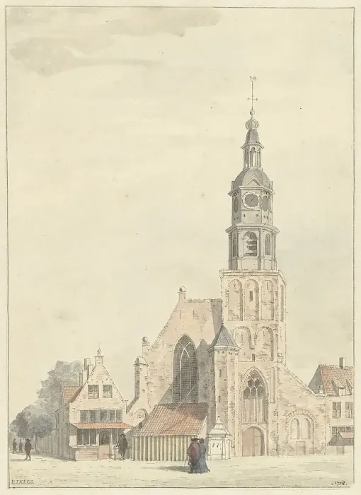 Framed Print : The church in Buren, 1728. Creator: Jan Ekels the Elder Framed Print : The church in Buren, 1728. Creator: Jan Ekels the Elder