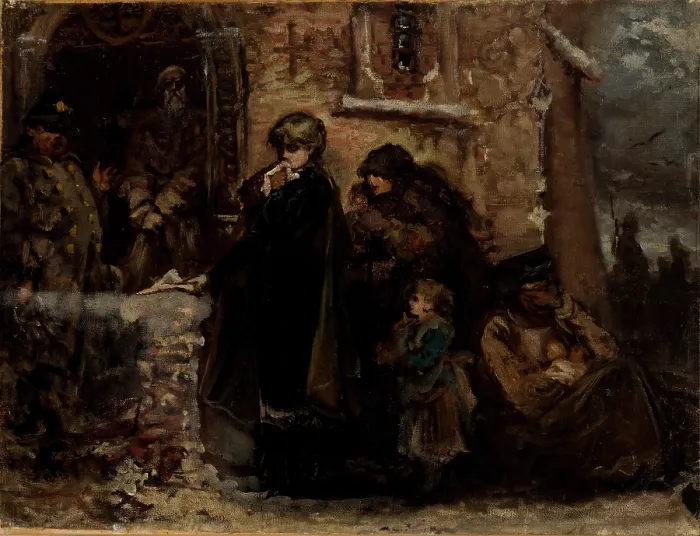 Framed Print : In Front of a Church, c1886. Creator: Wladyslaw Rossowski Framed Print : In Front of a Church, c1886. Creator: Wladyslaw Rossowski