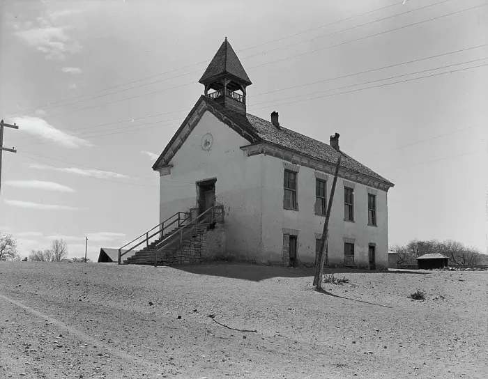Framed Print : The church in the center of town (Mormon), Escalante, Utah, 1936. Creator: Dorothea Lange Framed Print : The church in the center of town (Mormon), Escalante, Utah, 1936. Creator: Dorothea Lange