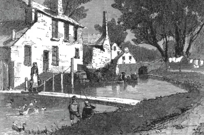Framed Print : The Church Congress at Ryhl, North Wales and Views in the Neighbourhood; The Mill Stream... 1891. Creator: Unknown Framed Print : The Church Congress at Ryhl, North Wales and Views in the Neighbourhood; The Mill Stream... 1891. Creator: Unknown