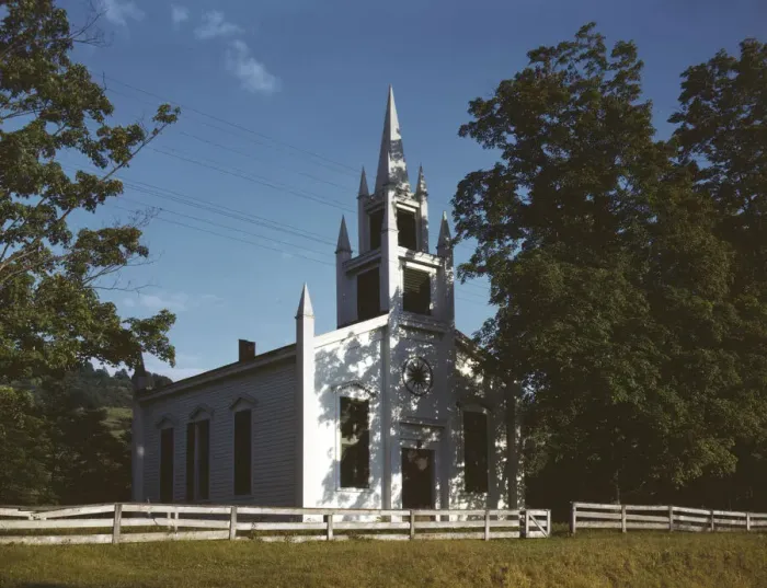 Framed Print : Church along the Delaware River, N. Y. 1943. Creator: John Collier Framed Print : Church along the Delaware River, N. Y. 1943. Creator: John Collier