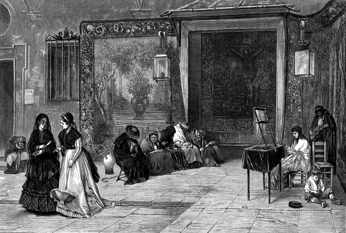 Framed Print : The Church Door, Spain, from a photograph by Goupil and Co. of the picture by Madrazo, 1873. Creator: Unknown Framed Print : The Church Door, Spain, from a photograph by Goupil and Co. of the picture by Madrazo, 1873. Creator: Unknown
