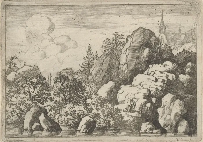 Framed Print : The Church on the Hill, 17th century. Creator: Allart van Everdingen Framed Print : The Church on the Hill, 17th century. Creator: Allart van Everdingen