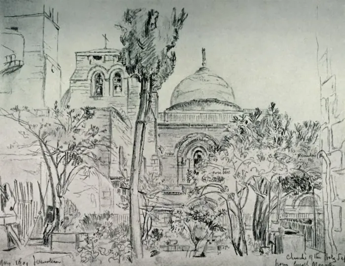 Framed Print : The Church of the Holy Sepulchre from the Garden of the Greek Monastery, 1902. Creator Framed Print : The Church of the Holy Sepulchre from the Garden of the Greek Monastery, 1902. Creator