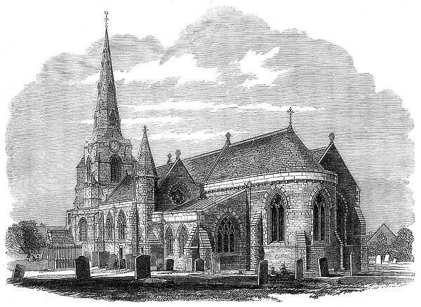 The Church of the Holy Sepulchre at Northampton, in process of restoration, 1862. Creator: Unknown