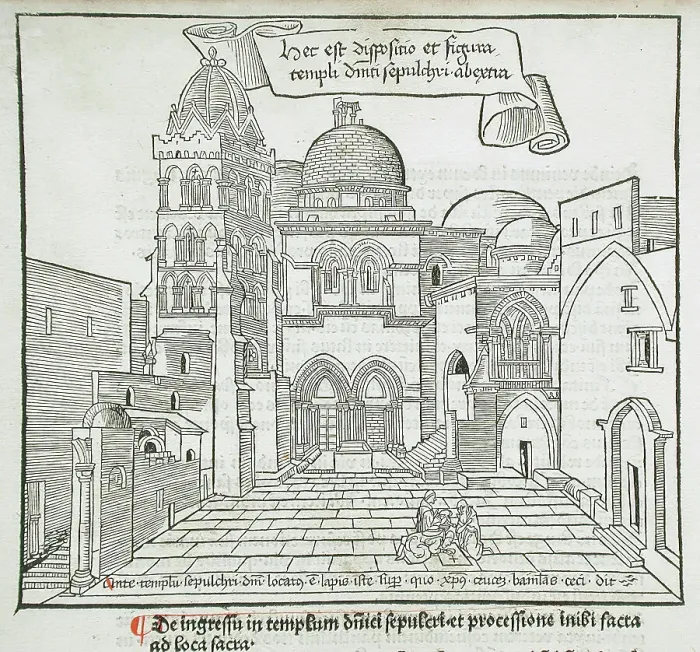 Framed Print : Church of the Holy Sepulchre, published 1486. Creator: Erhard Reuwich Framed Print : Church of the Holy Sepulchre, published 1486. Creator: Erhard Reuwich