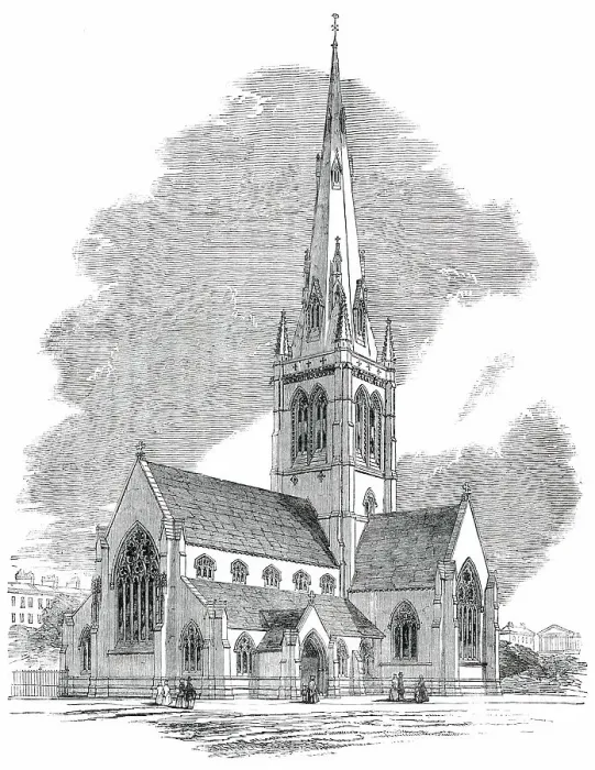 Framed Print : Church of the Holy Trinity, Building at Westminster, 1850. Creator: Unknown
