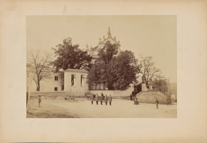 Framed Print : Church of the Holy Trinity and Tinitarian Monastery - general view, Kamianets-Podilskyi, 1890-1900. Creator: Unknown Framed Print : Church of the Holy Trinity and Tinitarian Monastery - general view, Kamianets-Podilskyi, 1890-1900. Creator: Unknown