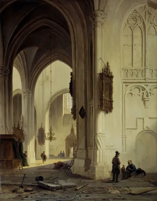 Framed Print : Church Interior, 1844. Creator: Bartholomeus Johannes van Hove Framed Print : Church Interior, 1844. Creator: Bartholomeus Johannes van Hove
