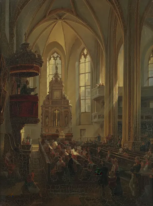 Framed Print : Church Interior, 19th century. Creator: Max Hauschild Framed Print : Church Interior, 19th century. Creator: Max Hauschild