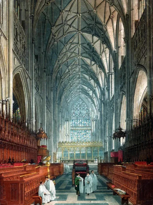 Framed Print : Church interior. Artist: C Wild Framed Print : Church interior. Artist: C Wild