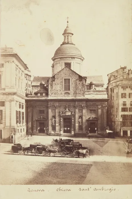 Framed Print : Church of the Name of Jesus, Saints Ambrose and Andrew, Genoa, 1870-1880. Creator: Alfredo Noack Framed Print : Church of the Name of Jesus, Saints Ambrose and Andrew, Genoa, 1870-1880. Creator: Alfredo Noack