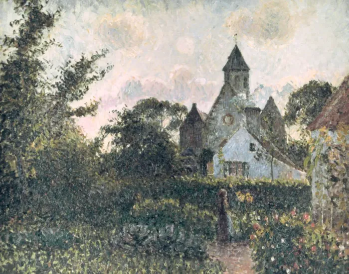 Framed Print : Church Of Knocke, 1894. Artist: Camille Pissarro Framed Print : Church Of Knocke, 1894. Artist: Camille Pissarro