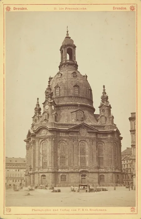 Framed Print : Church of Our Lady - General View of the Building, Dresden, between 1870-1885. Creator: Friedrich Brockmann Framed Print : Church of Our Lady - General View of the Building, Dresden, between 1870-1885. Creator: Friedrich Brockmann