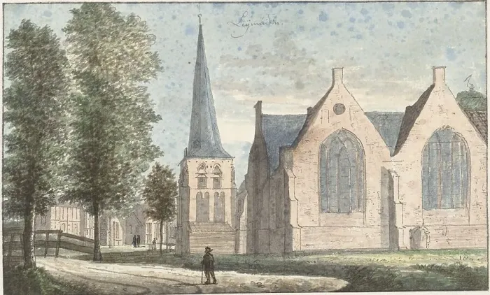 Framed Print : The church in Leimuiden, 1701-1759. Creator: Cornelis Pronk Framed Print : The church in Leimuiden, 1701-1759. Creator: Cornelis Pronk
