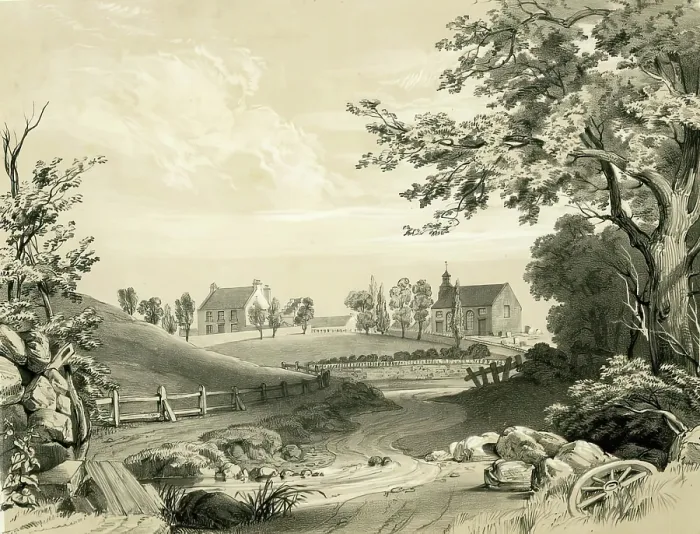 Framed Print : Church and Manse of Cults, c1843-1889. Creator: James Gordon Junior