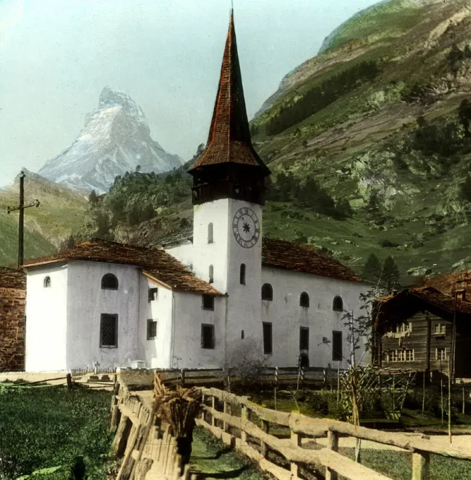 Framed Print : Church and Matterhorn, Zermatt, Switzerland Framed Print : Church and Matterhorn, Zermatt, Switzerland