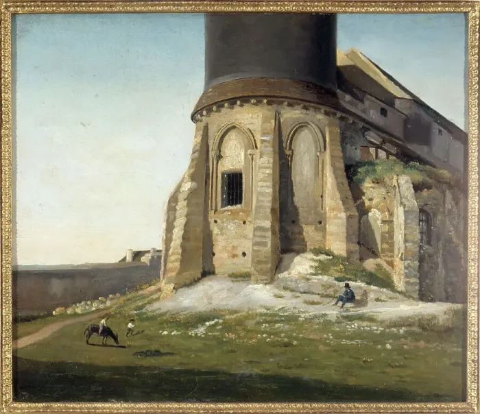 Framed Print : The church of Montmartre, with the Chappe telegraph tower, c1825. Creator: Unknown Framed Print : The church of Montmartre, with the Chappe telegraph tower, c1825. Creator: Unknown