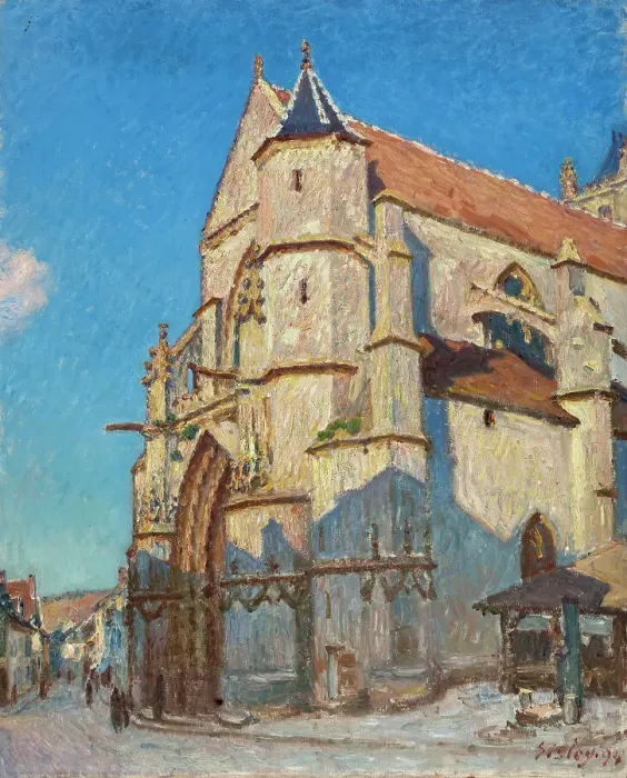 Framed Print : The Church of Moret (in the evening), 1894. Creator: Alfred Sisley Framed Print : The Church of Moret (in the evening), 1894. Creator: Alfred Sisley